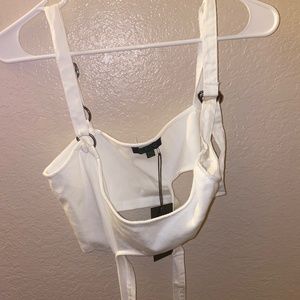 Club exx white Jealous Earth Crop Top xxl